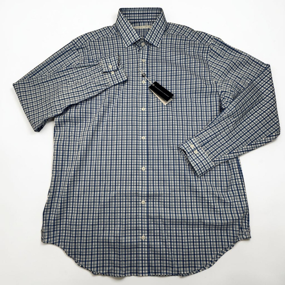 Holderness & Bourne Flynn Sport Shirt Men XXL Marlin Blue Plaid Tailored Fit NEW - Picture 2 of 9